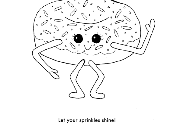 sprinkled donut coloring sheet